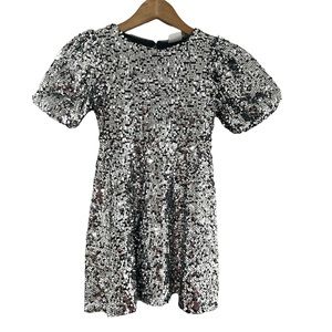 Zara Kids Silver Sequin Dress